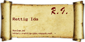 Rettig Ida névjegykártya